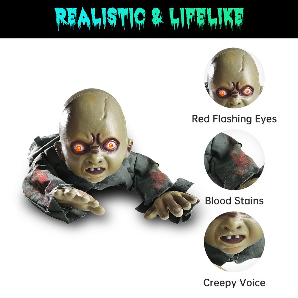 Yescom Animated Crawling Baby Zombie Halloween Decoration Prop