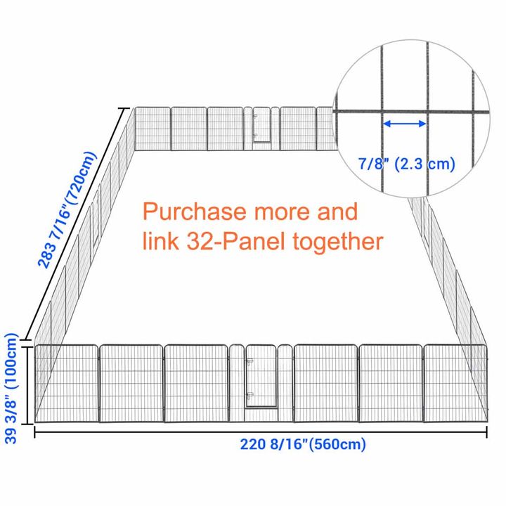 Yescom Heavy Duty Dog Playpen 40 Tall 16-Panel Puppy Pen Metal