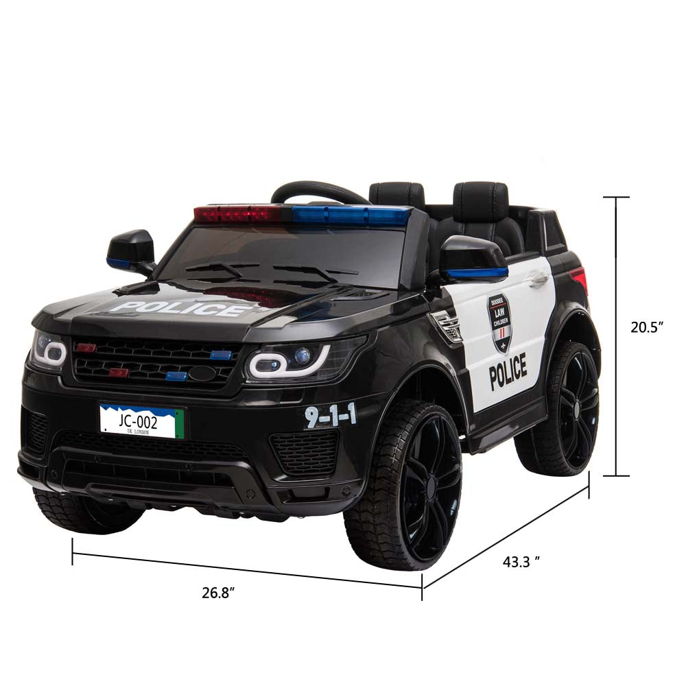 Yescom 12V Ride On Police Car Remote Control Headlights & MP3