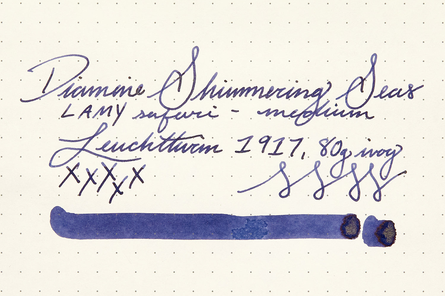 Diamine Shimmering Seas - Ink Sample