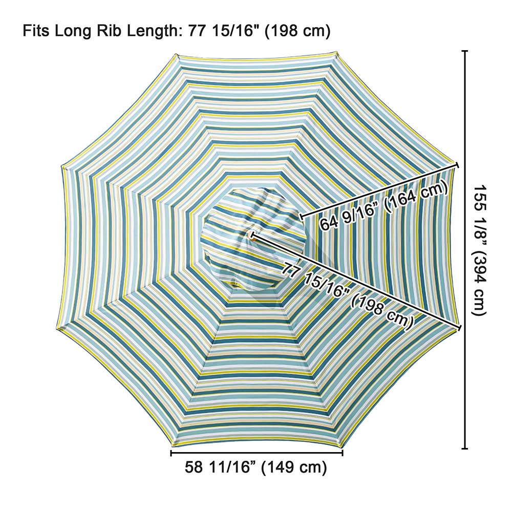 Yescom 13' Outdoor Market Umbrella Replacement Canopy 8-Rib