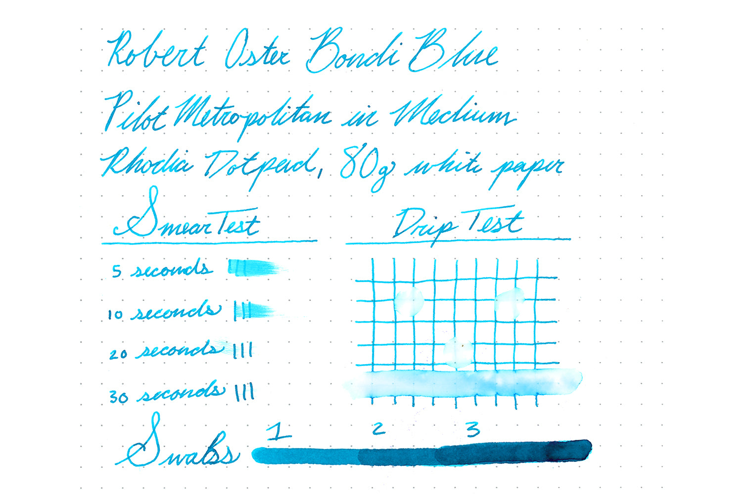 Robert Oster Bondi Blue - Ink Sample