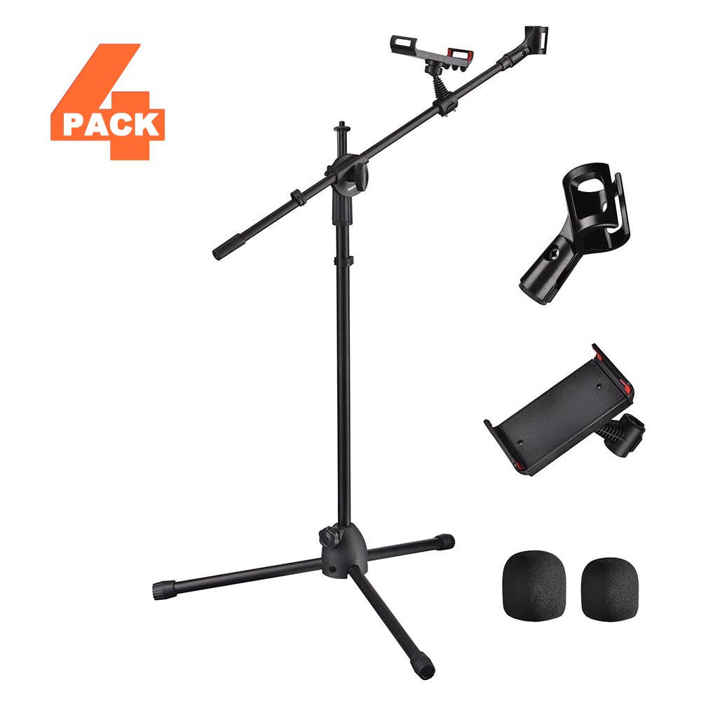 Yescom Studio Mic Stand with Boom Mic Clip Phone Holder H5'11