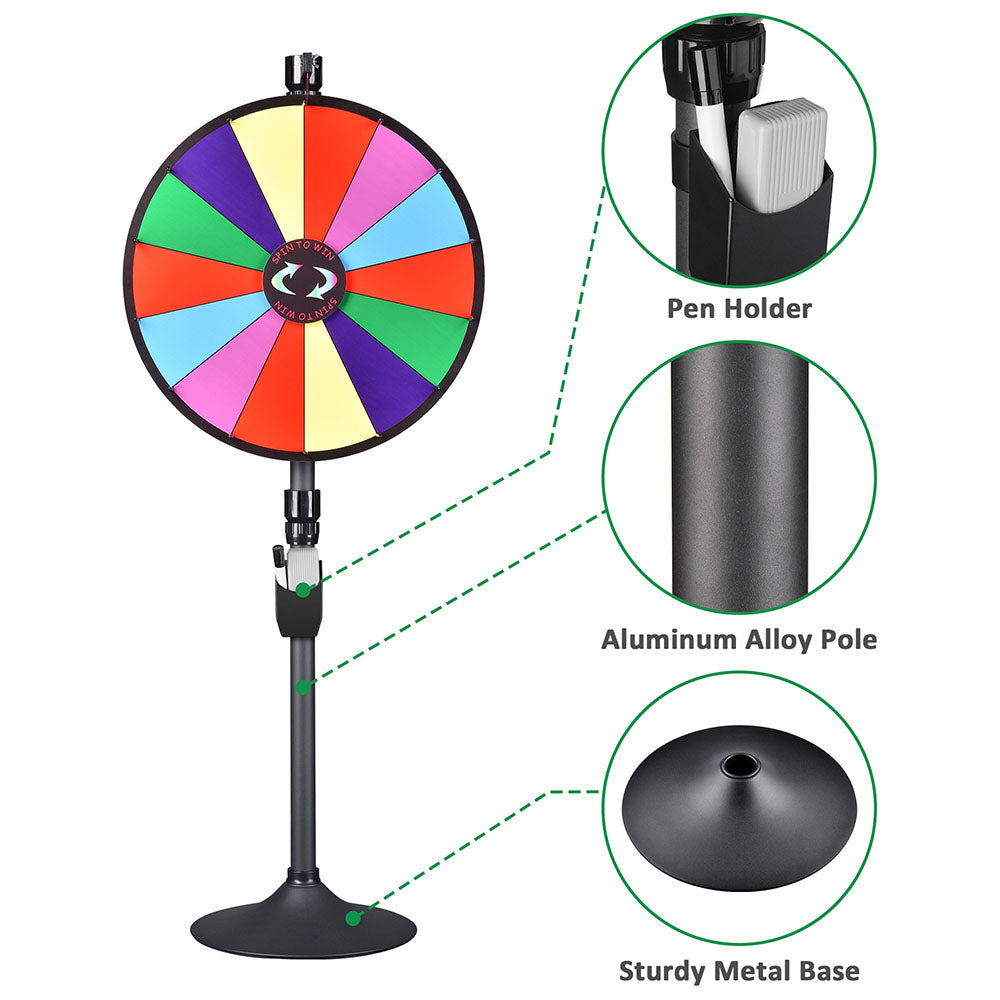 WinSpin 24 14 Slot Floor Stand Color Clicker Dry Erase Prize Wheel