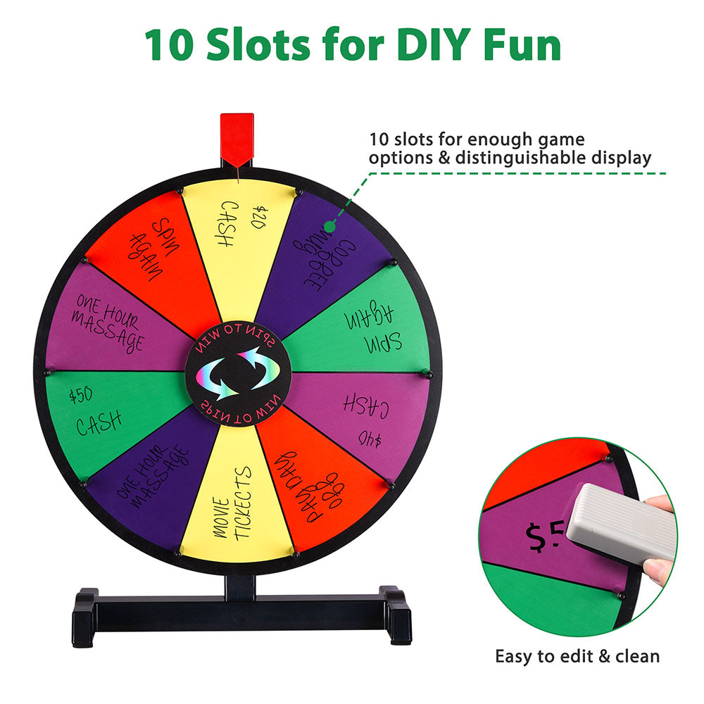 WinSpin 15 Tabletop Prize Wheel Dry Erase Dark Rainbow