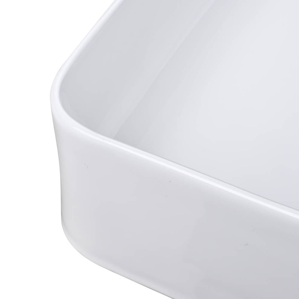 Aquaterior Rectangular Sink Porcelain w/ Drain 23x13