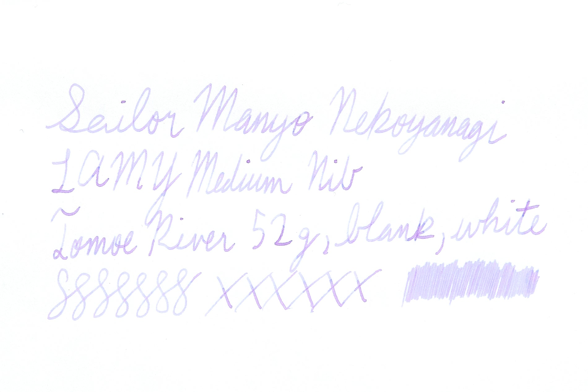 Sailor Manyo Nekoyanagi - Ink Sample