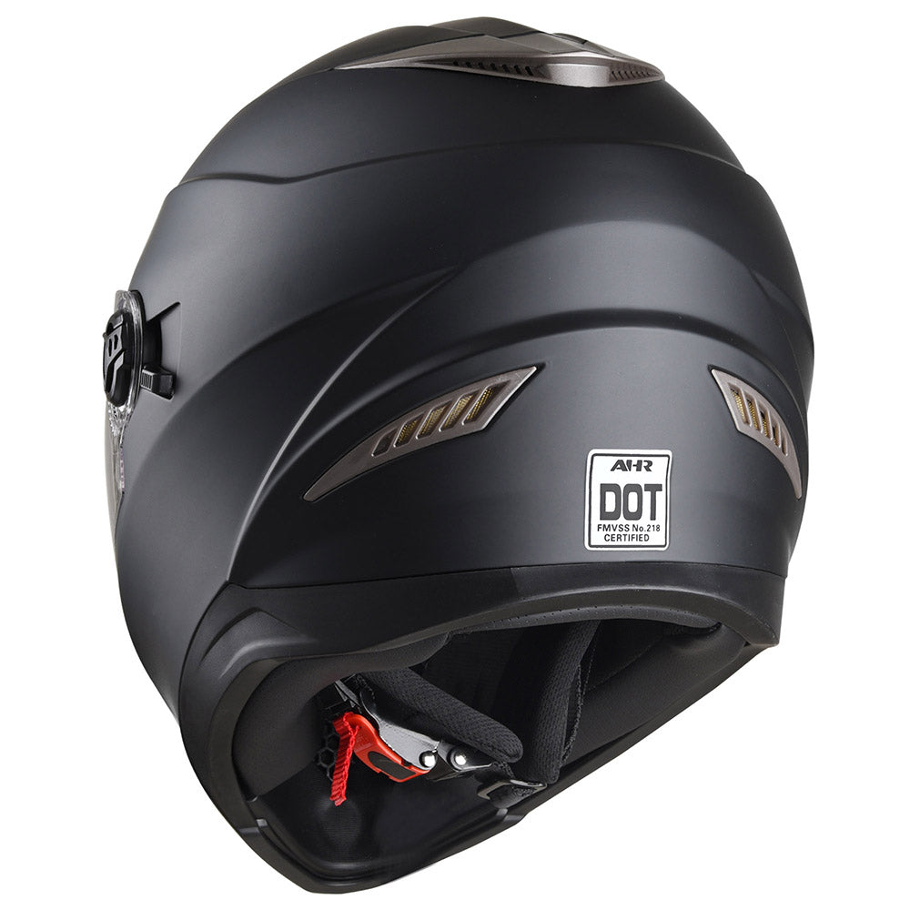 AHR DOT Motorcycle Helmet Full Face Dual Visors Matte Black