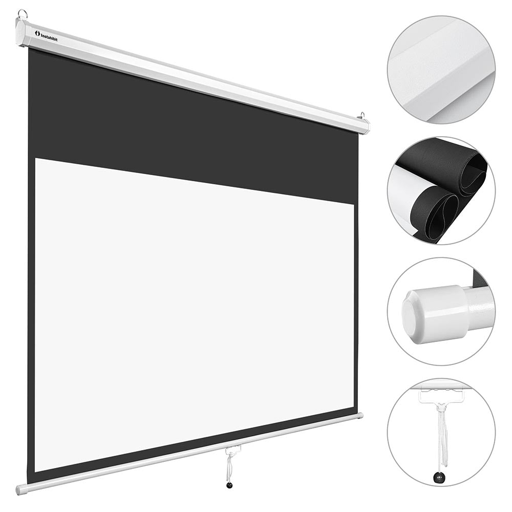 InstaHibit 16:9 Retractable Manual Projection Screen 72 Ceiling/Wall