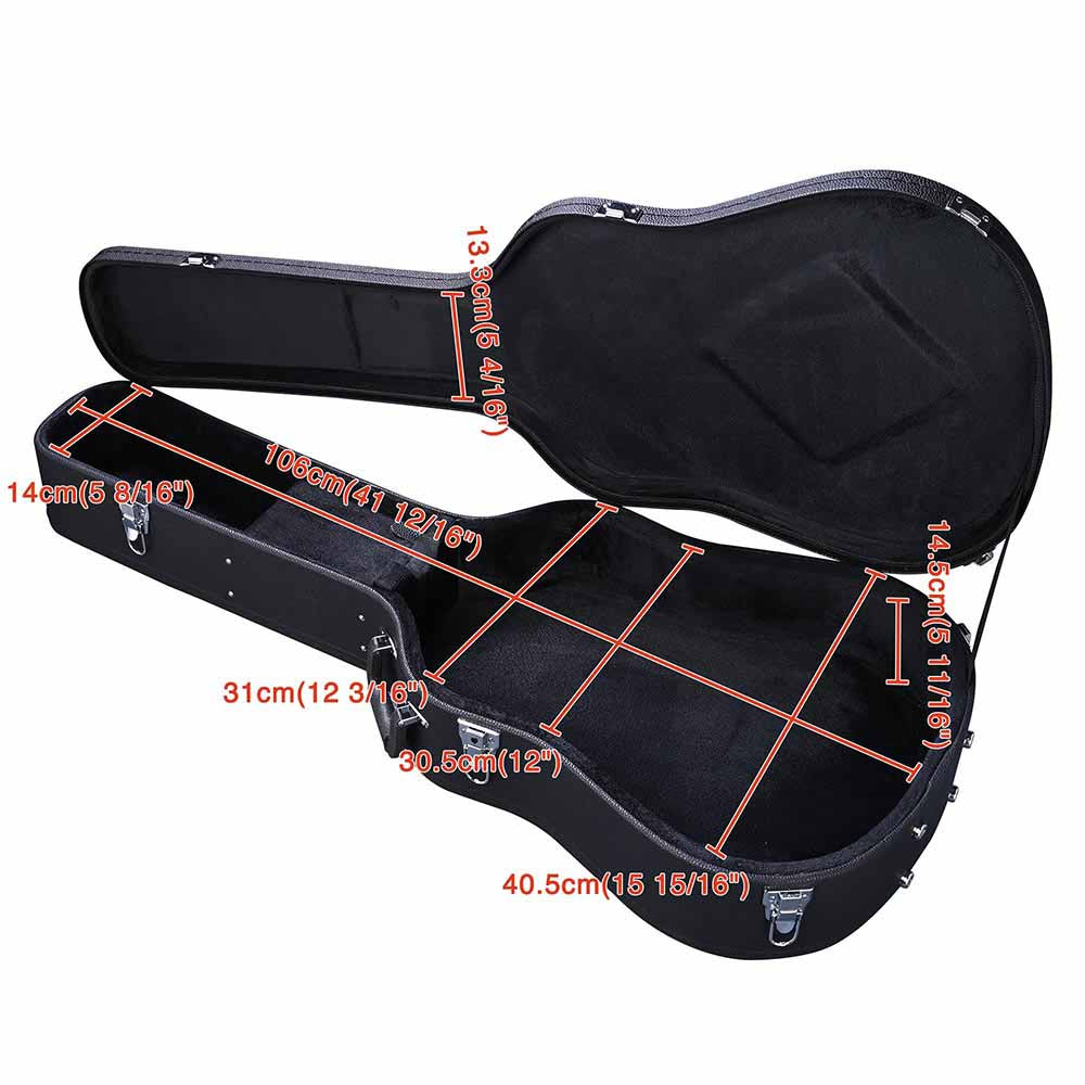 Yescom Lockable Guitar Wood Hard-Shell Case 41 Acoustic