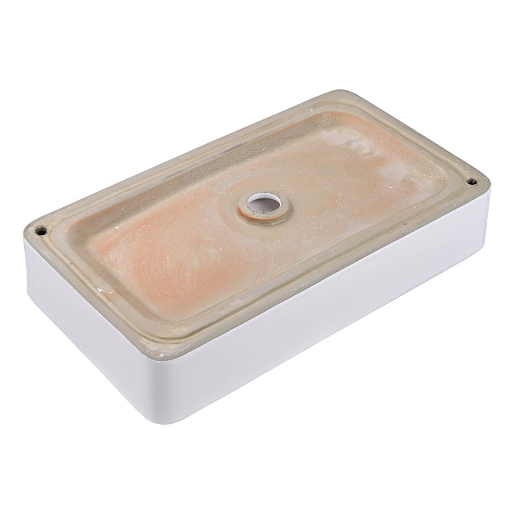 Aquaterior Rectangular Sink Porcelain w/ Drain 23x13