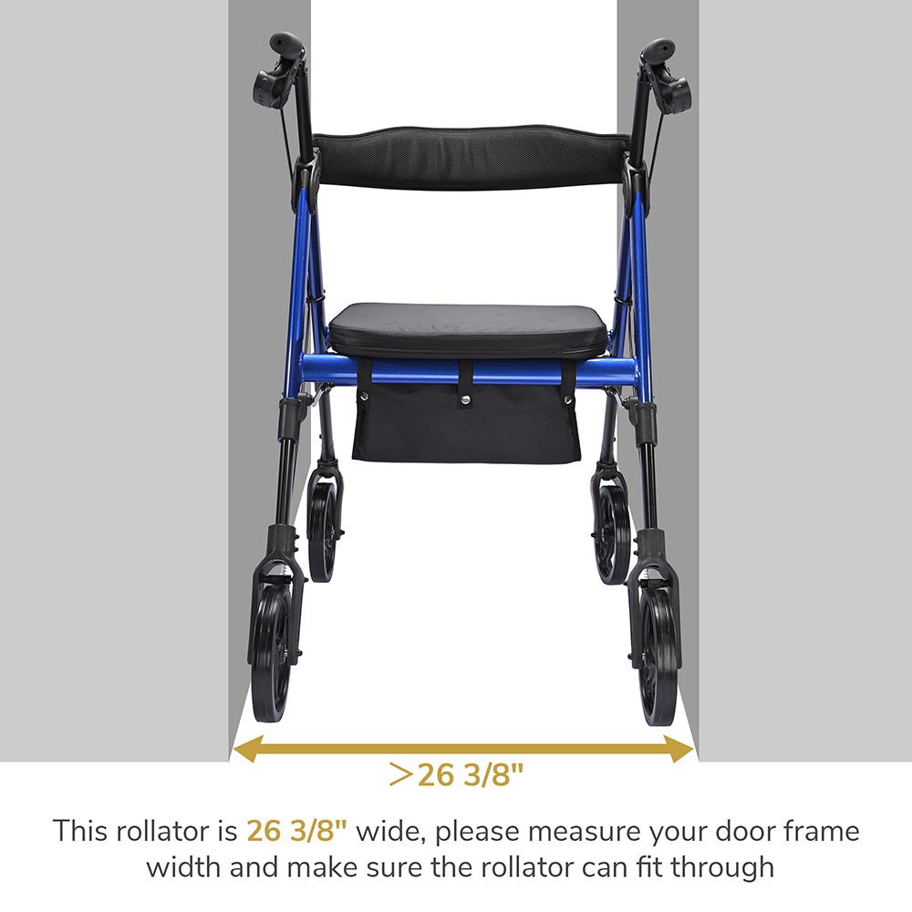 Yescom Rollator Walker with Seat Backrest 8 Casters 450lbs Capacity