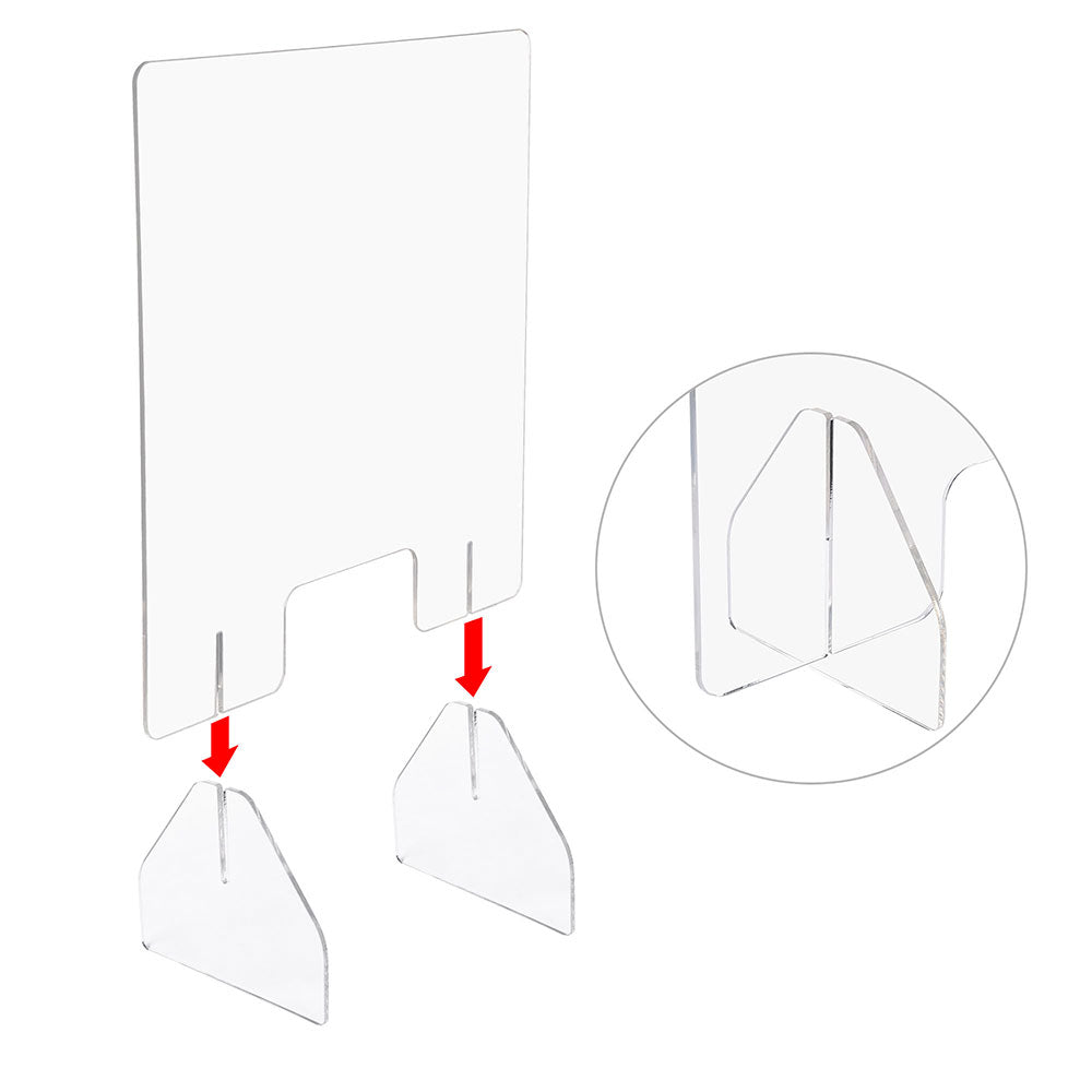 Yescom Sneeze Guards with Window Acrylic Desk Partitions 24x24 4-Pack