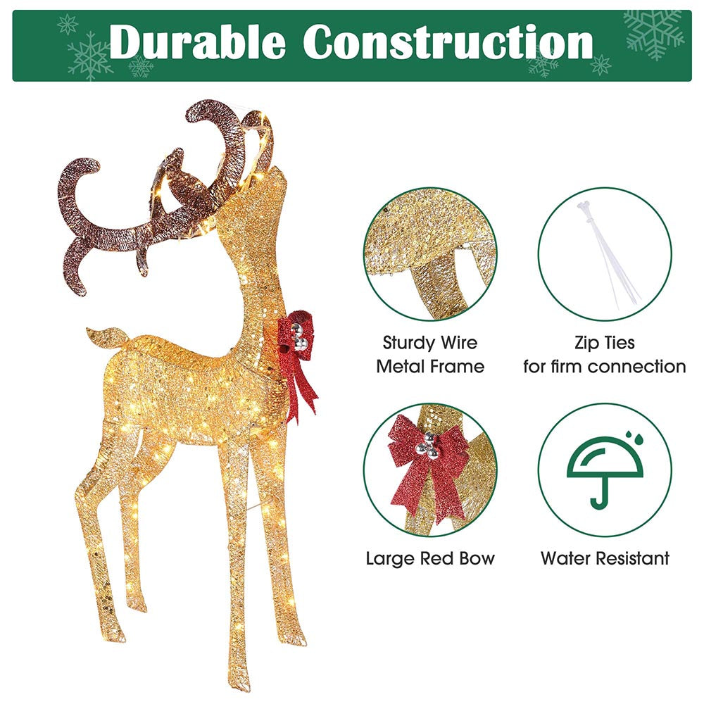 Yescom 3.6ft Outdoor Lighted Reindeer Decorations 1-piece(Buck)