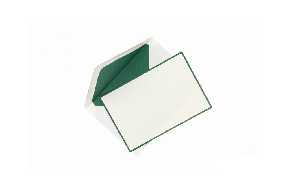 Original Crown Mill Bicolor Note Card Correspondence Set - Cream/Green