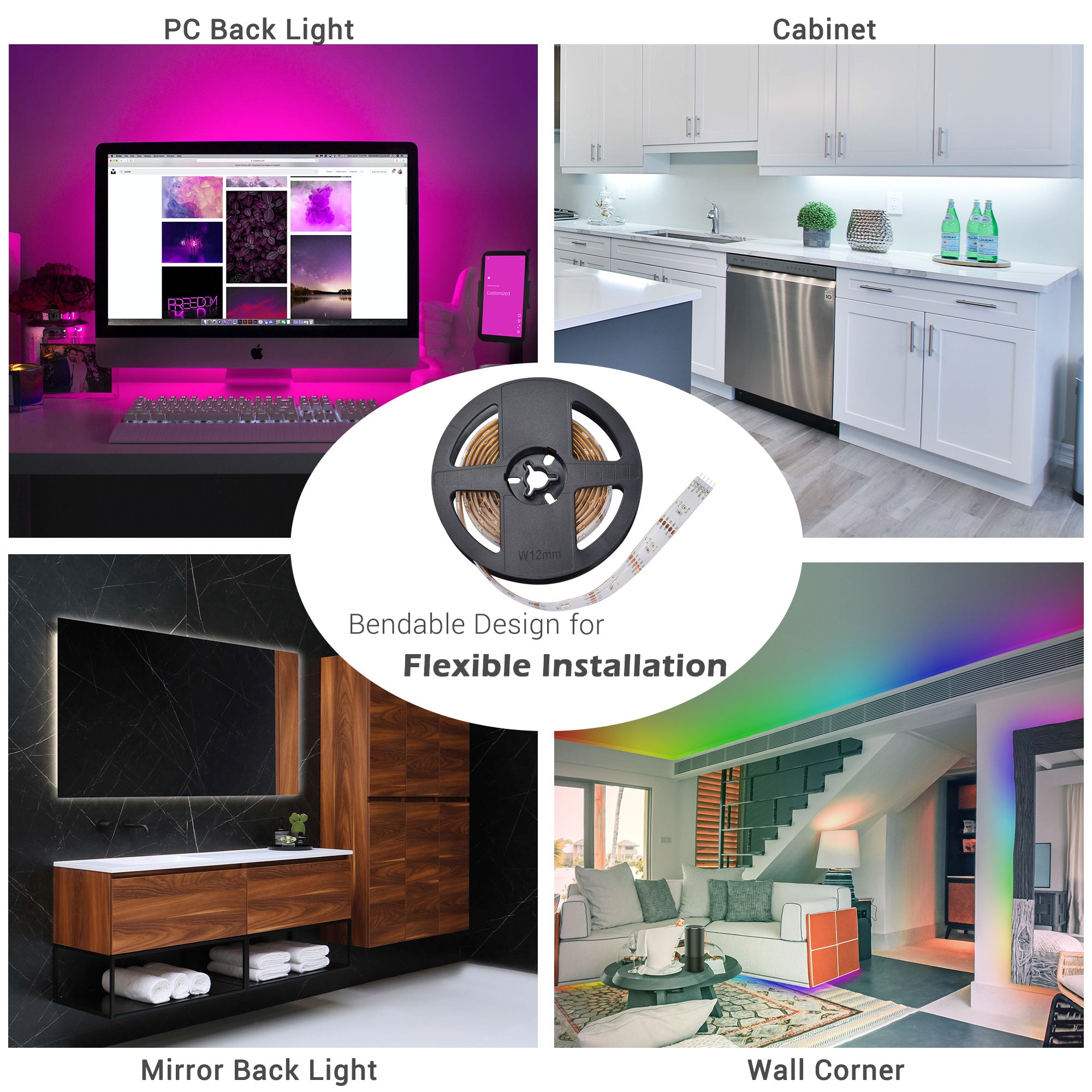 LifeSmart LED Light Strip Kit w/ Controller 6.6ft 60-LEDs