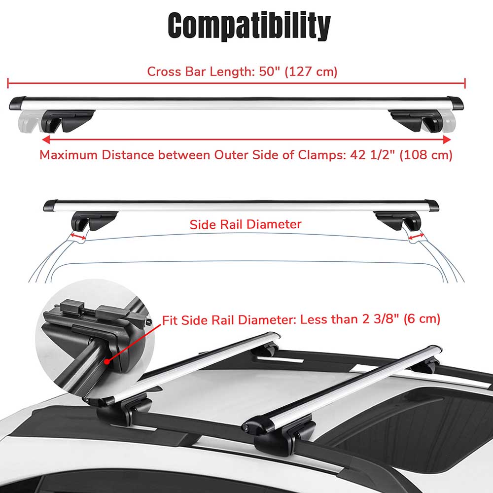 Yescom 48 Car Top Roof Rack Carrier Luggage Cargo Cross Bar