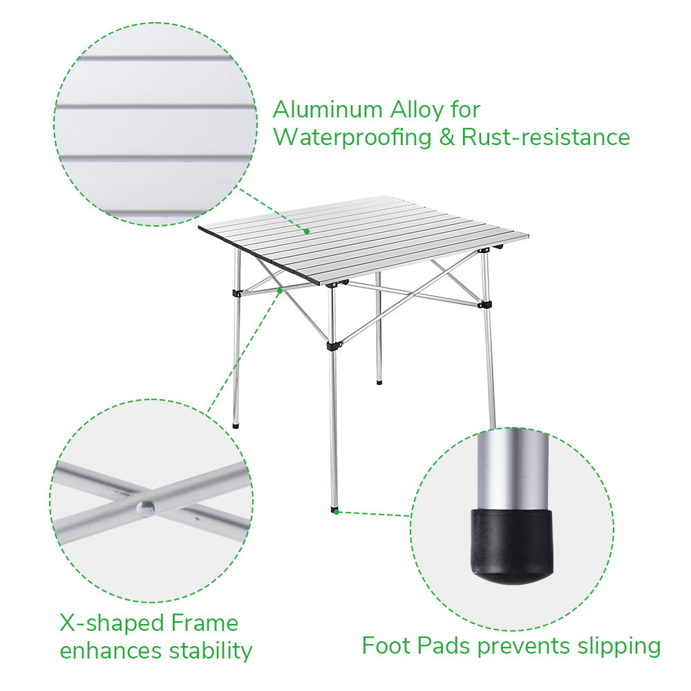 Yescom Roll-up Top Camp Folding Table Outdoor Desk