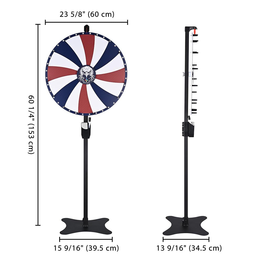 WinSpin 24 Floor Stand Tabletop Prize Wheel Bald Eagle Head