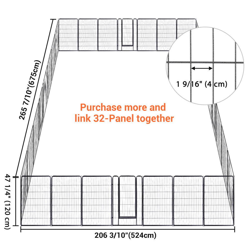 Yescom Heavy Duty Dog Playpen 47 Tall 16-Panel Puppy Pen Metal