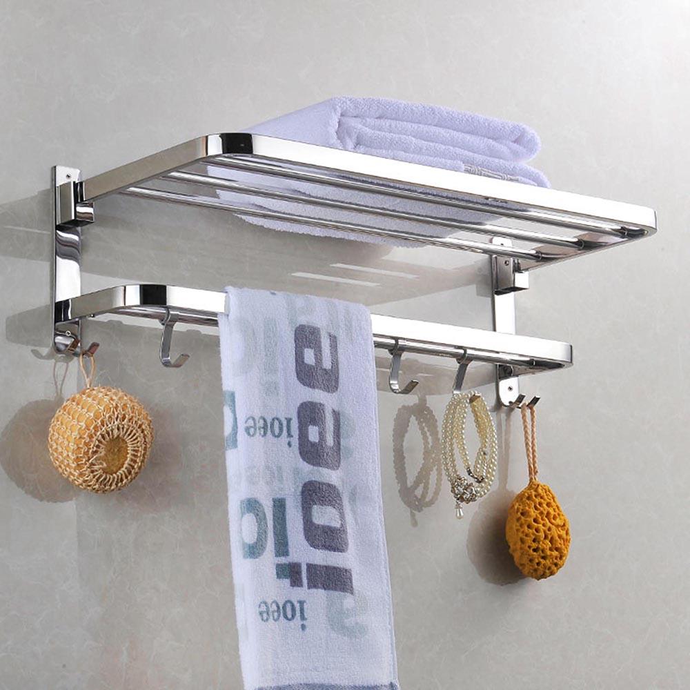 Yescom 23 Stainless Steel Towel Shelf Rack Wall-Mounted Towel Holder