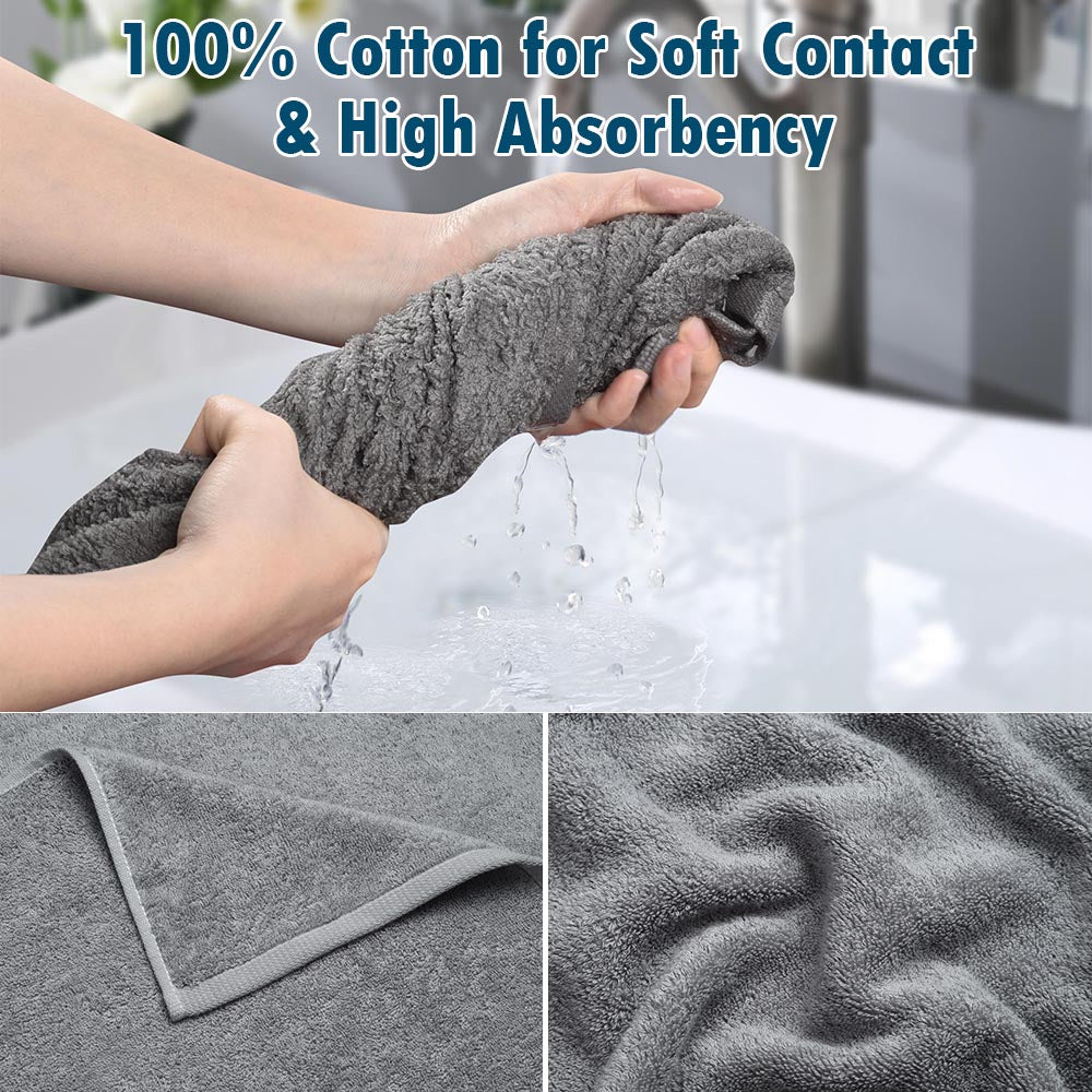 Yescom 28x53 Bath Towel Grey 380Gsm Ring Spun Cotton Hotel