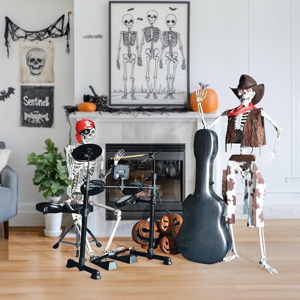 Yescom 5.4ft Skeleton Halloween Decoration Posable Pirate