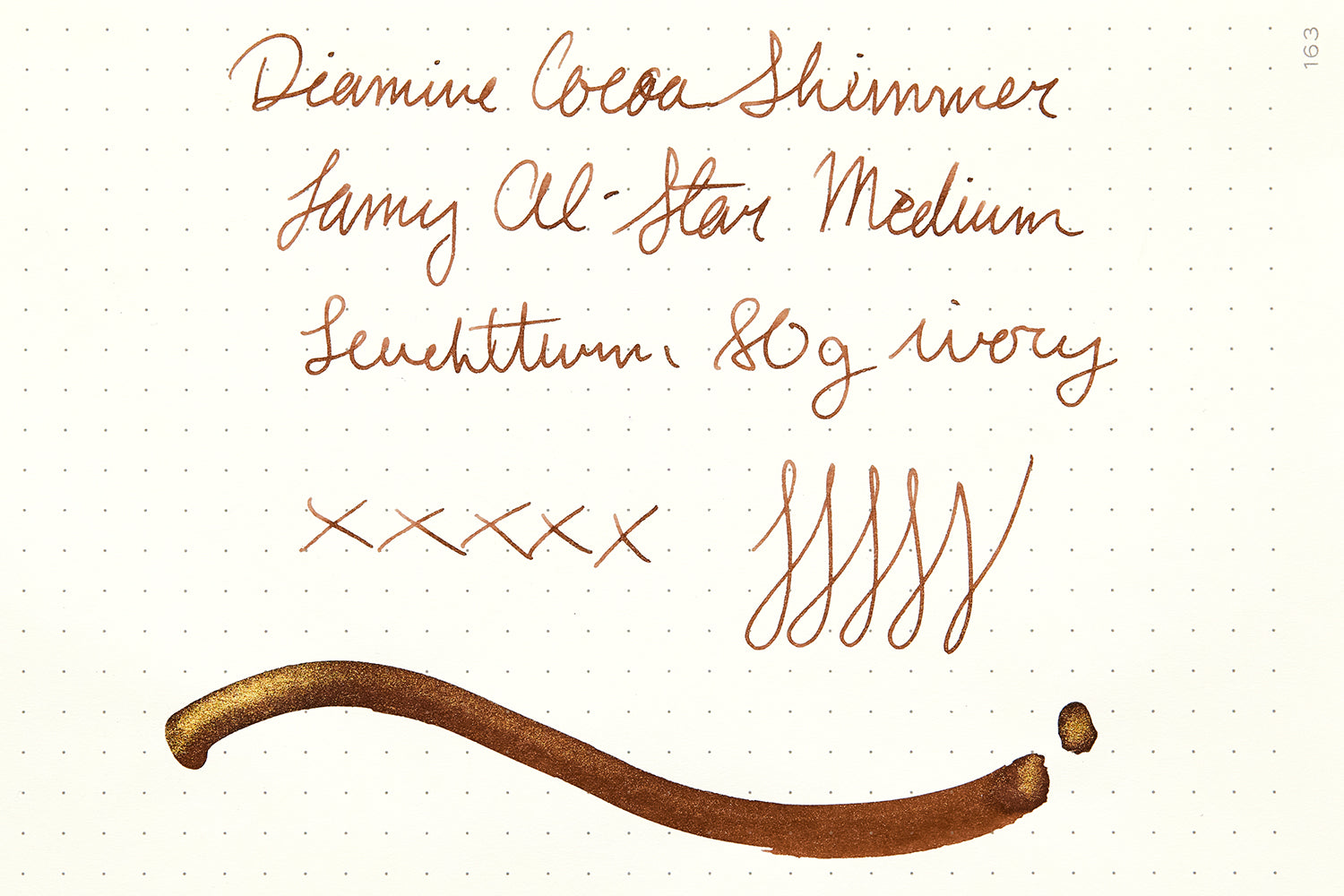 Diamine Cocoa Shimmer - Ink Sample