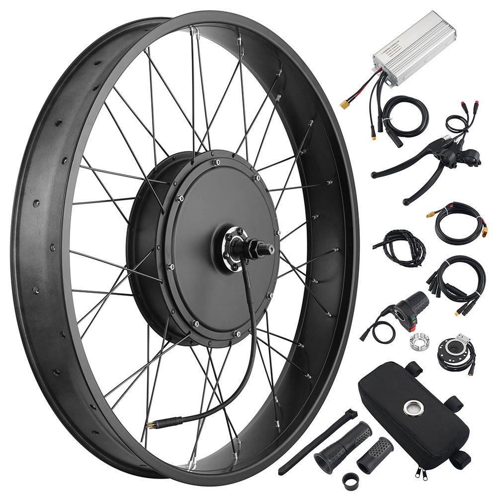 Yescom 26 Electric Bicycle Motor Front Wheel Fat Tire Kit 48v 1000w