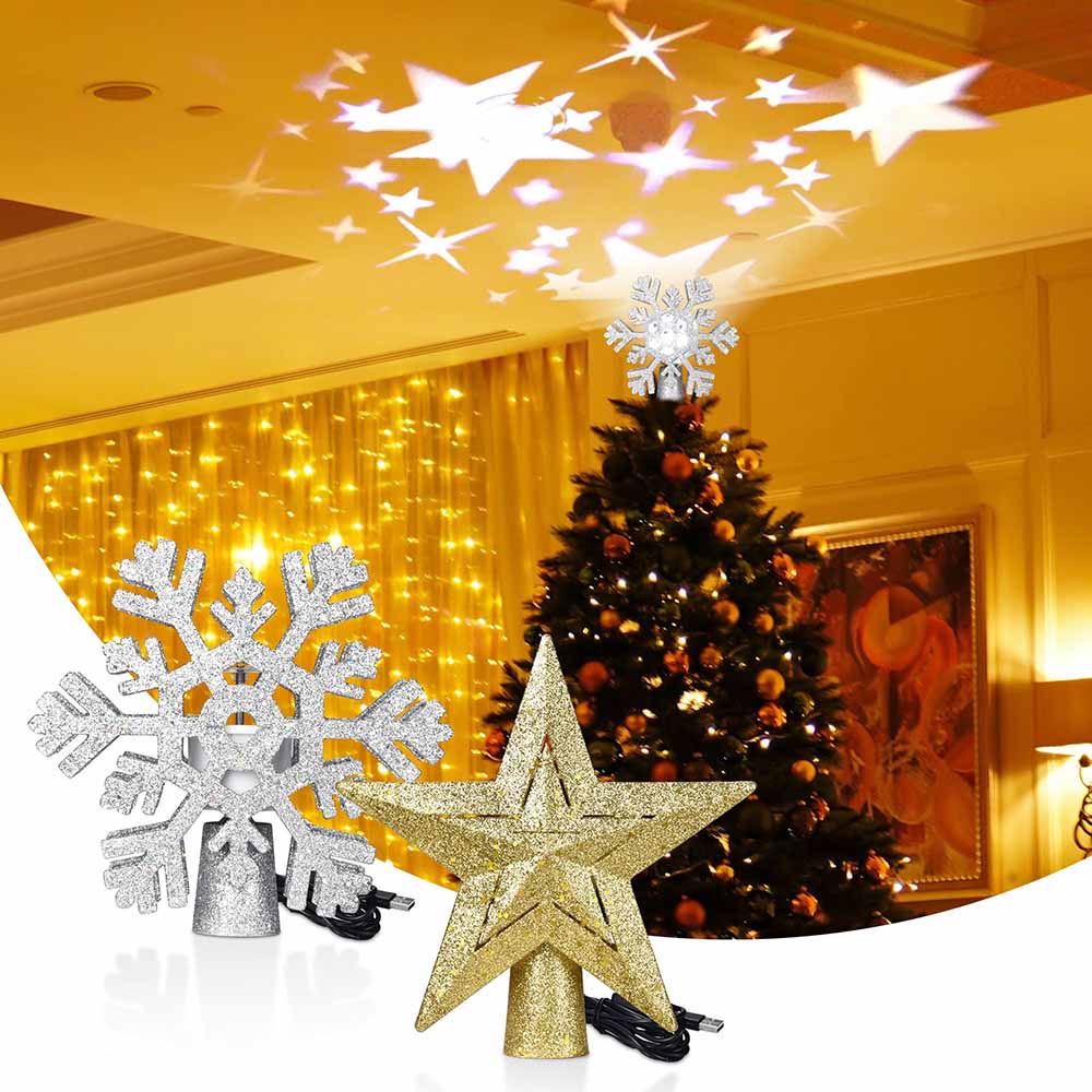 Yescom Christmas Tree Topper Light Projector 3-Films