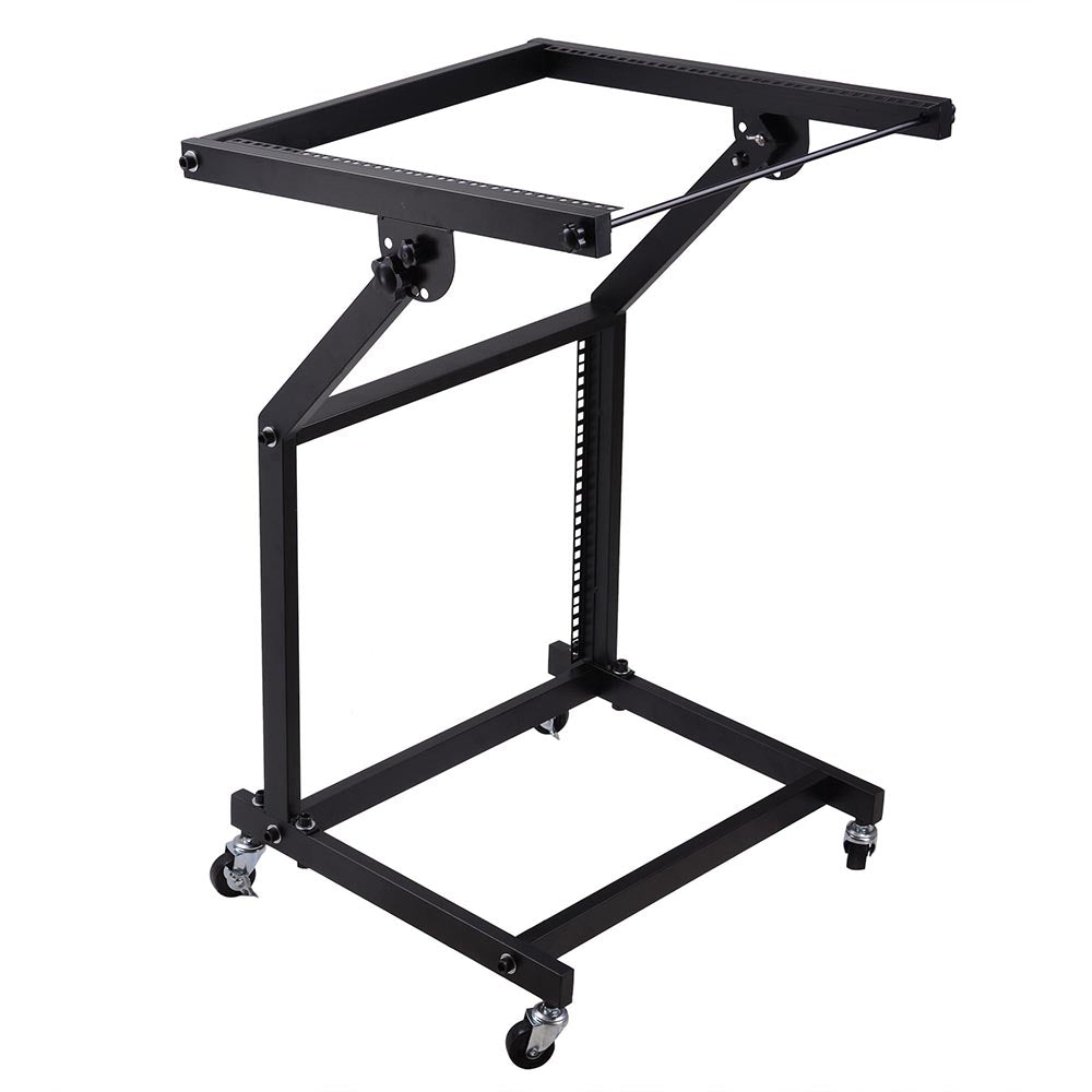 Yescom 19in 9U Space Rolling Audio Mixer Stand Cart Rack Mount