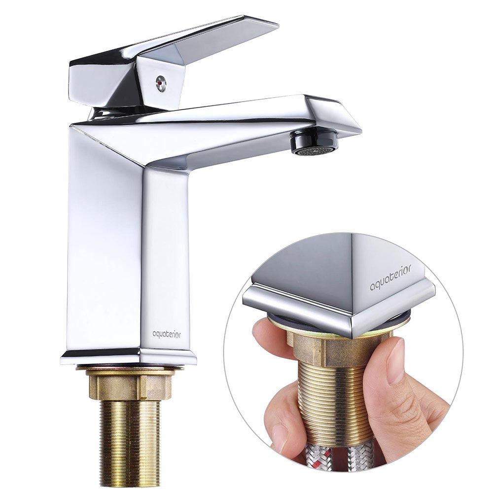 Aquaterior Single Handle Bathroom Faucet Cold Hot 7H