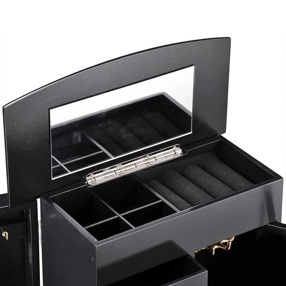 Yescom Jewelry Organizer Box with Mirror Necklace Earring Hook Color Opt