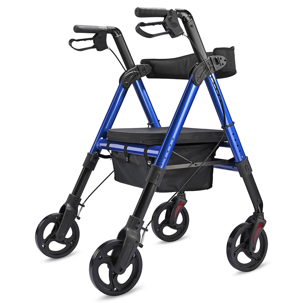 Yescom Rollator Walker with Seat Backrest 8 Casters 450lbs Capacity