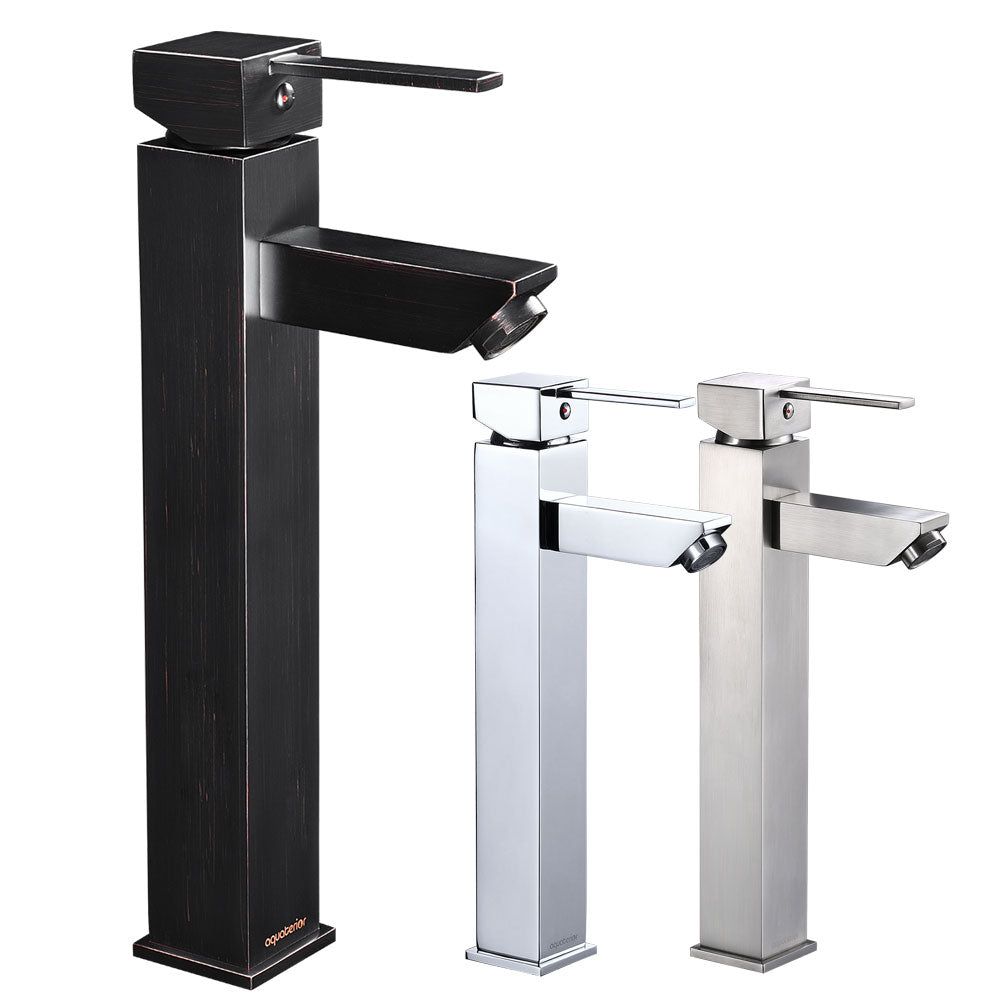 Aquaterior Bathroom Sink Faucet Square Cold & Hot 12H