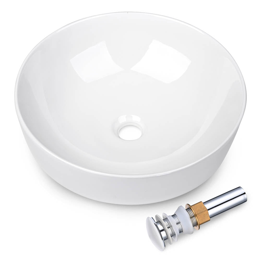 Aquaterior Bathroom Sink Vessel BowlPop Up Drain 16