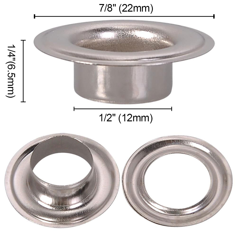 Yescom 1/4 3/8 1/2 #0 #2 #4 Grommet & Washer Brass/ Nickel