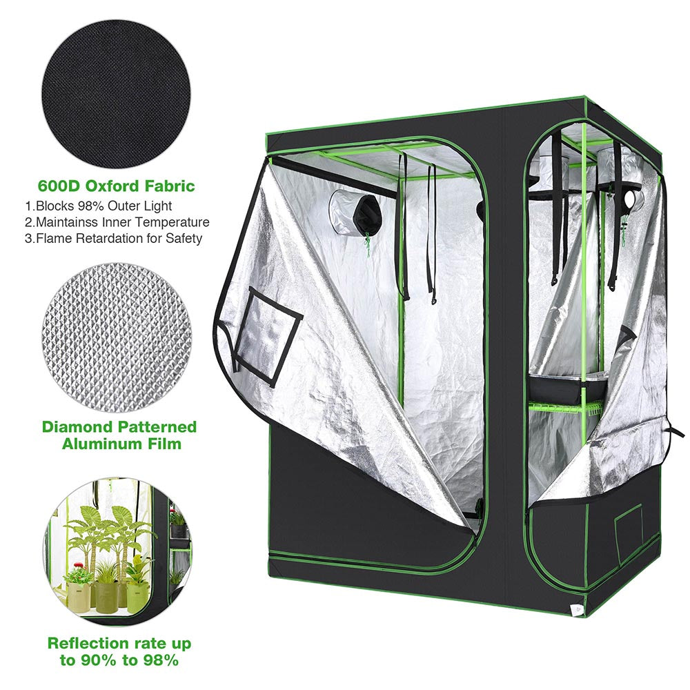 Yescom Grow Tent 60x48x80 2in1 Hydroponic Grow Room