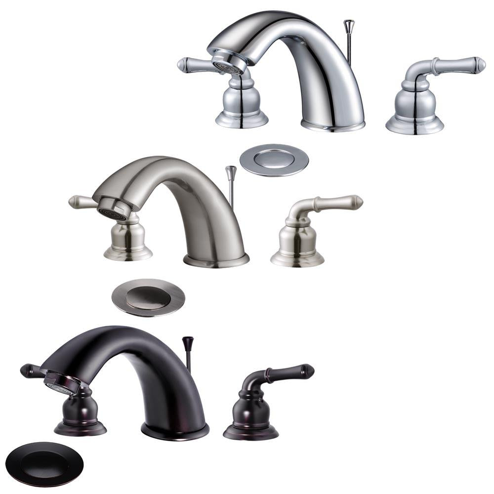 Yescom 2-handle 8 Widespread Bathroom Faucet w/ Pop-up Drain