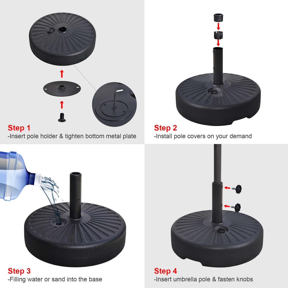 Yescom Outdoor Patio Umbrella Base Stand 62lbs (D1 7/8)