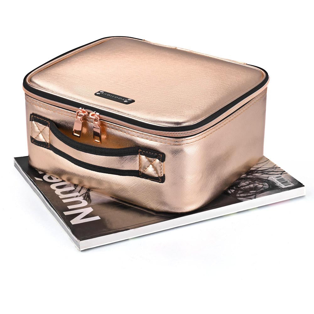 Byootique Gold 10 Cosmetic Makeup Case with Mirror