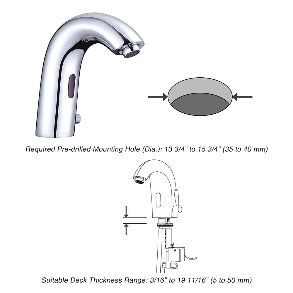 Aquaterior Touchless Lavatory Sink Faucet Hot & Cold 7