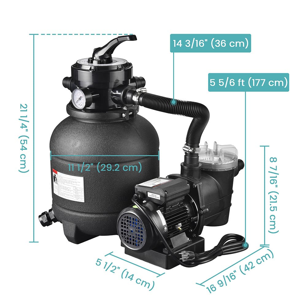 Yescom 12 Sand Filter and 3/4 HP Pool Pump Above Ground Pool SPA