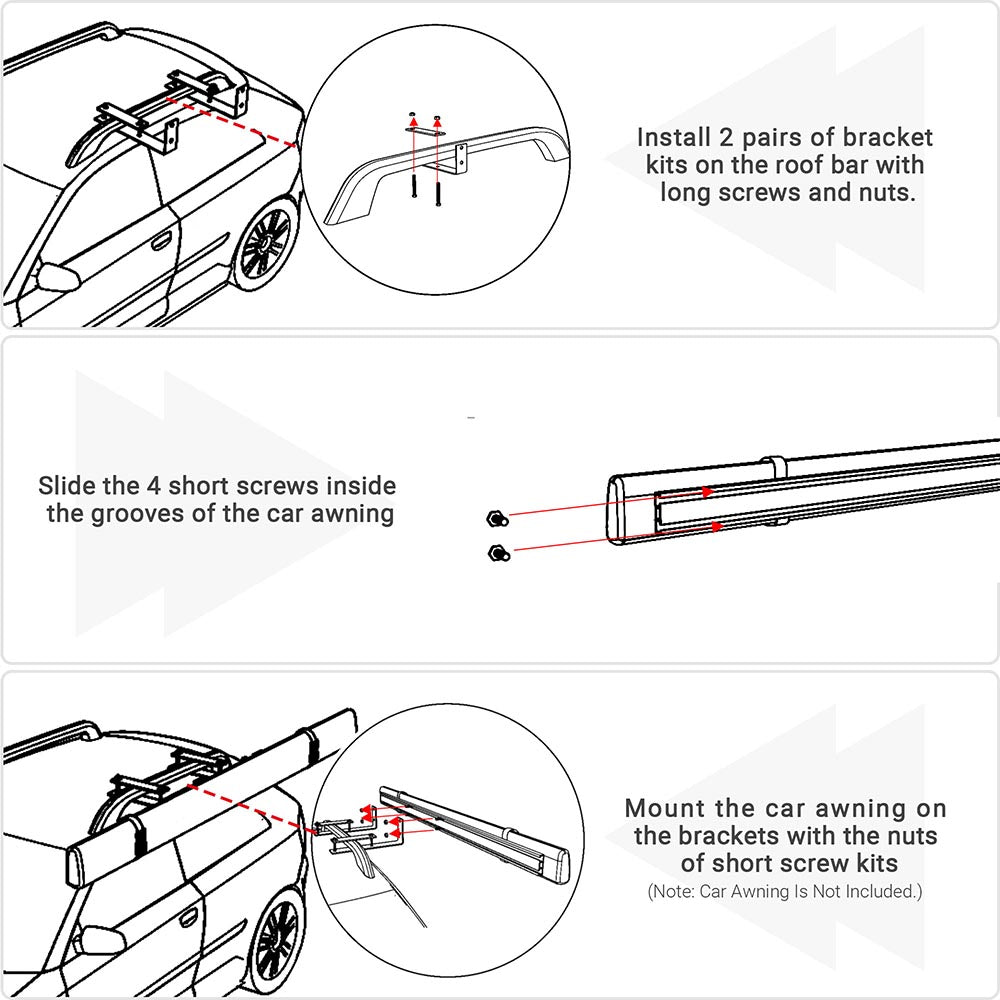 Yescom Awning Mounting Hardware L Brackets & Ground Stakes