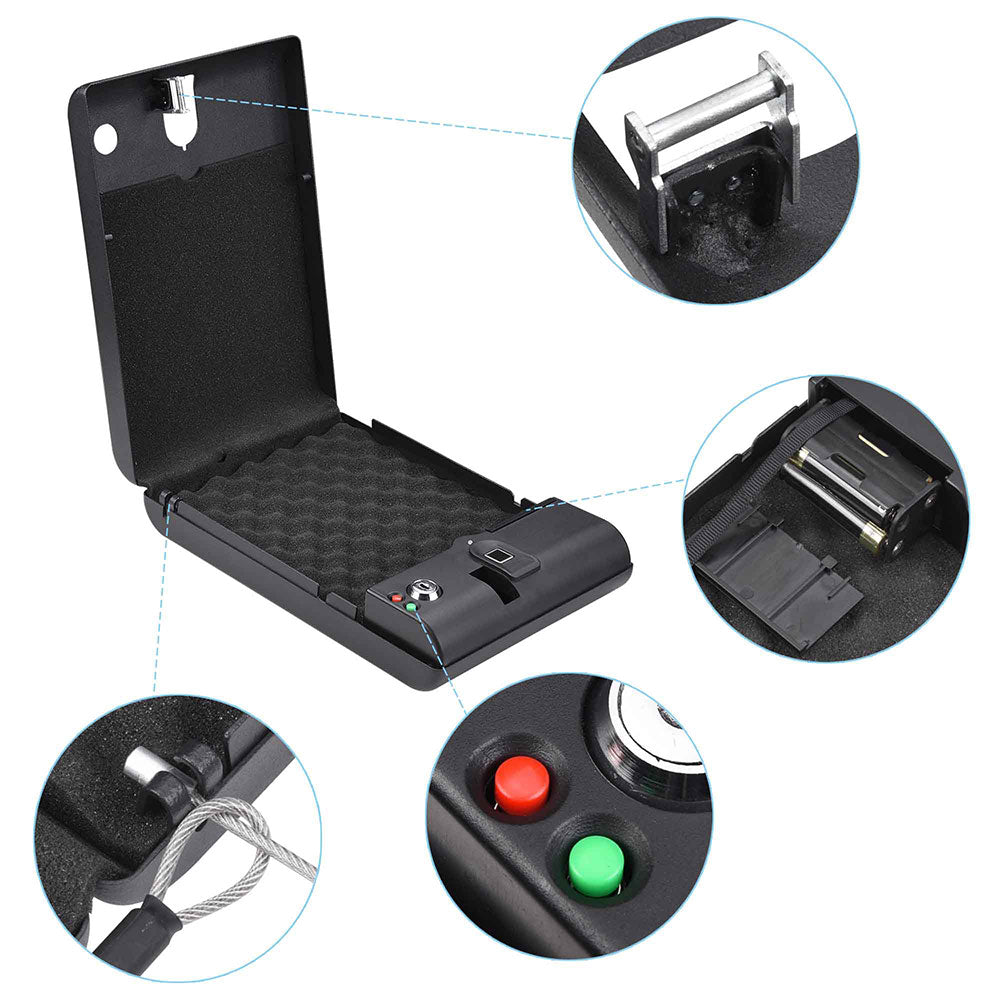 Yescom Electronic Fingerprint Safe Box Pistol Office Car