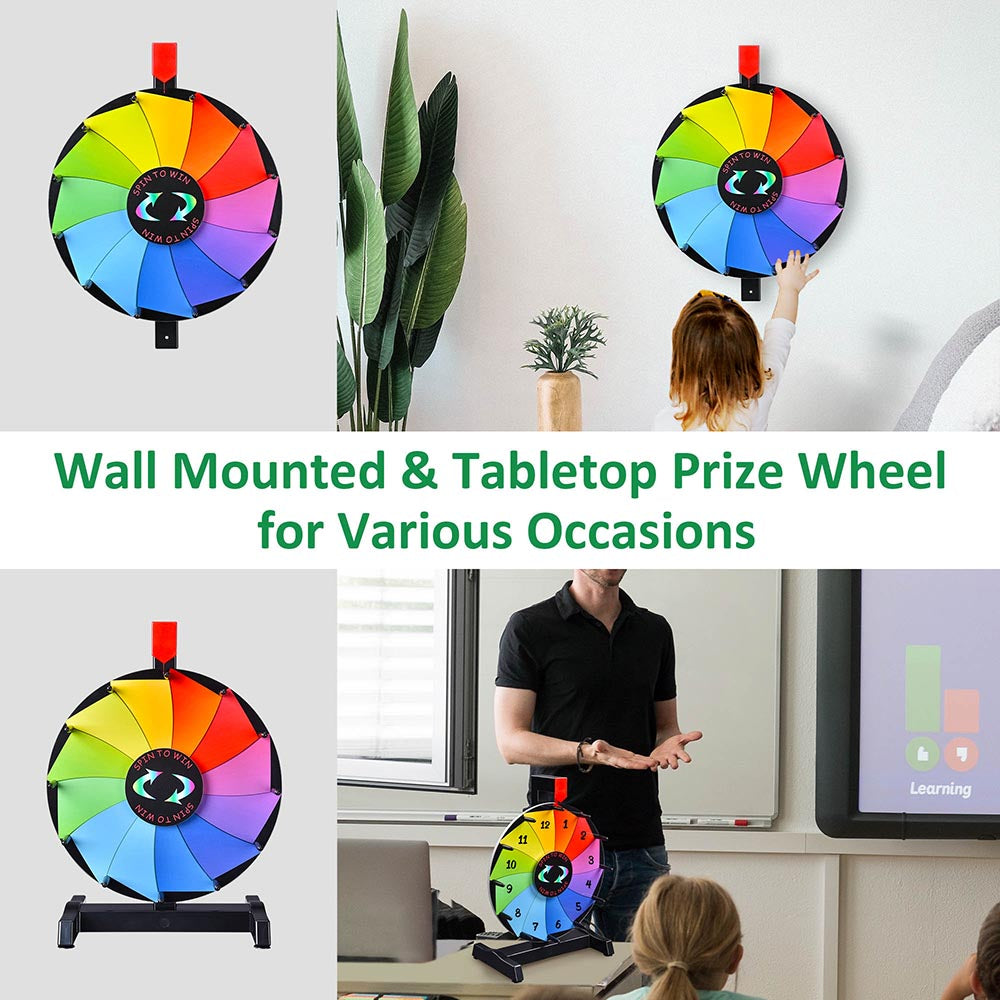 WinSpin 12 Wall Mounted and Tabletop Prize Wheel 12 Slots