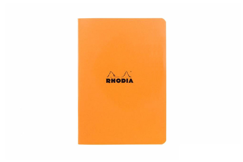 Rhodia Classic Side Staplebound A5 Notebook - Orange, Lined