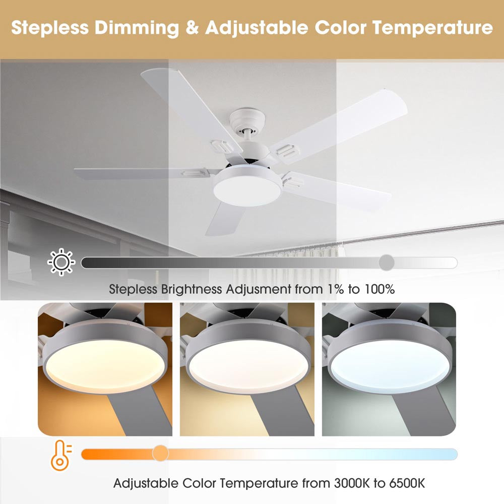 Yescom 52 Ceiling Fan w/ Light Remote 3-Blade