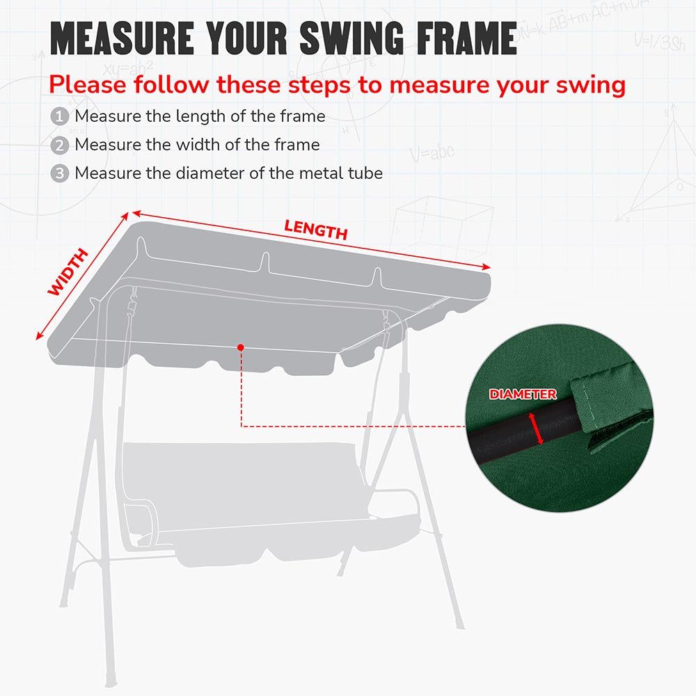 Yescom Patio Porch Replacement Swing Canopy 76x44