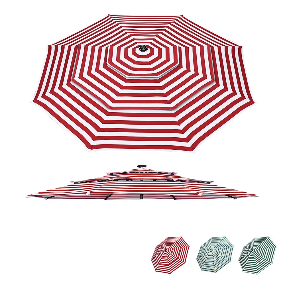 Yescom 9' Outdoor Patio Umbrella Replacement Canopy 3-Tiered 8-Rib